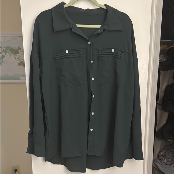 Green Button-Up Shirt - Picture 1 of 1